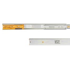 Emuca Juego de guías de bolas para cajones con extracción total y cierre suave, altura 45mm, logitud 500mm, Acero, Cincado