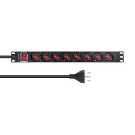 Lanview 19'' rack mount power strip, 2m, 13A with 8 x Schuko/italian type socket Precio: 29.94999986. SKU: B1CVR44QKM