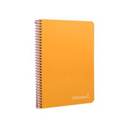 Cuaderno Espiral Liderpapel Cuarto Witty Tapa Dura 80H 75 gr Cuadro 4 mm Con Margen Color Naranja 5 unidades