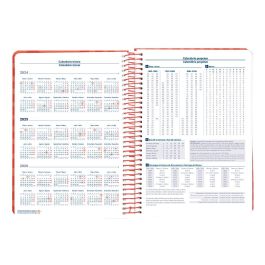 Agenda Espiral Liderpapel Syros A5 2025 Dia Pagina Color Rojo Papel 60 gr