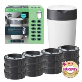 Tommee Tippee - Paquete de inicio - Papelera + 12 recargas - Tec Sangenic Twist and Click - Blanco