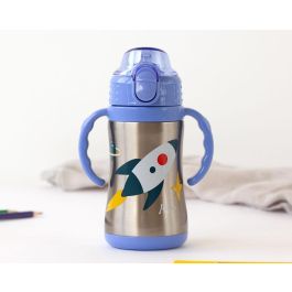 KioKids Botella Termo Entrenamiento Cohete Azul Acero Inoxidable 280 ml con Pajita y Asas para Bebés +6 meses Precio: 19.94999963. SKU: B1GMD8B6HW