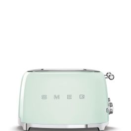 Smeg TSF03PGEU Tostadora de Pan de 4 Ranuras / 4 Rebanadas, Diseño Icónico Estilo Años 50, Color Verde Pastel
