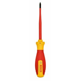 Bosch Professional AAAKI07609 Destornillador plano VDE PZ1x100 aislado con elastómero termoplástico (TPE) certificado hasta 1000 V