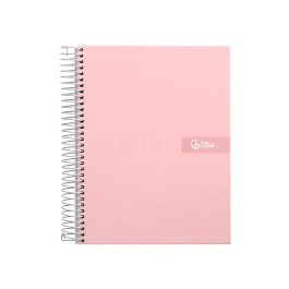 Liderpapel Cuaderno Espiral A5 Micro Crafty Tapa Forrada 120 Hojas 90gr Cuadro 5mm Color Rosa