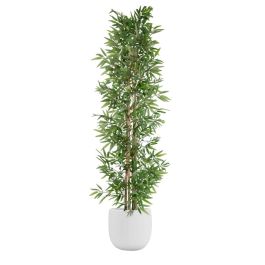 DKD Home Decor Árbol Decorativo Artificial Bambú Verde Natural 180 cm Alto (40x40 cm), Maceta Negra con Piedras. Materiales: PVC, Cemento. Precio: 94.89000048. SKU: B1D36ZDQG8