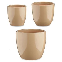 Ibergarden Set de 3 Macetas de Cerámica Abombada Beige - 14 cm, 17 cm, 22 cm Precio: 12.50000059. SKU: S3606588