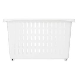Organizador plástico para armario con ruedas, blanco Kipit 17.5x26x46 cm (12 Unidades)