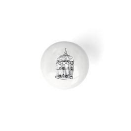 Rei E815 Blister 4 Pomos Redondos para Mueble, Porcelana Ilustrada, Ø40mm