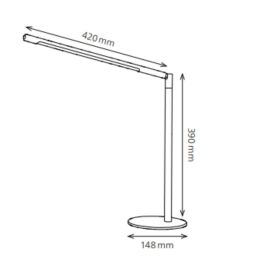 Archivo 2000 Lámpara LED Sobremesa Aura Cabezal Giratorio 360º Regulador Intensidad 390x420 mm Negro