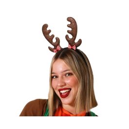 Diadema de Renos Navideña Marrón con Purpurina y Lazos Precio: 0.49999983. SKU: B13WFGJZZ2