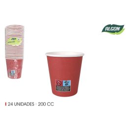 Vaso de Cartón Rojo 200 cc - Pack de 24 - Algon (36 Cajas) Precio: 32.49999984. SKU: B13CE7TSCW