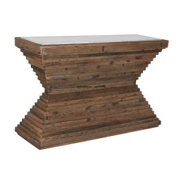 DKD Home Decor Consola Item Home Marron Blanco Madera reciclada Marmol 138 x 45 x 87 cm