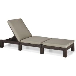 ALLIBERT tumbona imitación resina trenzada con cojines - 4 posiciones - Daytona - Marrón Precio: 149.49999999. SKU: S7167843