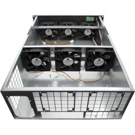 Inter-Tech 88887236 Caja Servidor Rack 4U Inter-Tech 4W2 Mining-Rack para Placas ATX, micro ATX, Mini-ITX Negro/Gris