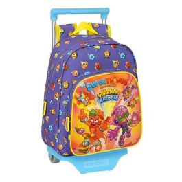 Mochila Escolar con Ruedas SuperThings Guardians of Kazoom Morado Amarillo (27 x 33 x 10 cm)