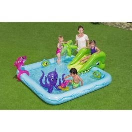 Bestway Piscina Infantil Zona de Juegos Acuático Fantástico 239 x 206 x 86 cm con Fuente y Tobogán