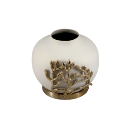 DKD Home Decor Jarrón Moderno de Aluminio Blanco y Dorado con Diseño de Rama para Decoración del Hogar 19x19x18 cm (1 kg) Precio: 27.50000033. SKU: B1H3YEZH54