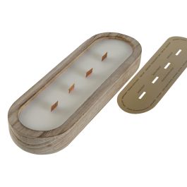DKD Home Decor Vela Decorativa Balinesa Natural para Ambientes Cálidos y Relajantes, de Paulownia y Cera, 10.7 x 5 x 32.5 cm