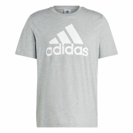 Camiseta de Manga Corta Hombre Adidas Essentials Single Big Logo Gris Gris claro