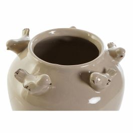 Jarrón DKD Home Decor Porcelana Gris Beige Pájaros Shabby Chic (15 x 15 x 13,5 cm) (2 Unidades) Jarrón DKD Home Decor Porcelana Gris Beige Pájaros Shabby Chic (15 x 15 x 13,5 cm) (2 Unidades)