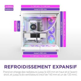 NZXT H9 Flow RGB CM-H92FW-R1 - Caja semitorre - Ventiladores RGB incluidos - Blanco