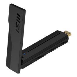 MSI Adaptador USB WiFi 7 GUBE65 BE6500, Doble Banda, Hasta 5760 Mbps, Compatible con Windows 11/10