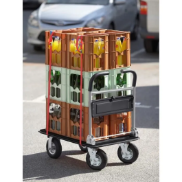 Meister Carro Plataforma Plegable Camión 300 kg, Ruedas Neumáticas Giratorias y Freno, Plataforma Antideslizante, Carga Segura