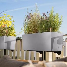 Macetero LECHUZA Balconera Steel 50, gris perla satinado Macetero LECHUZA Balconera Steel 50, gris perla satinado