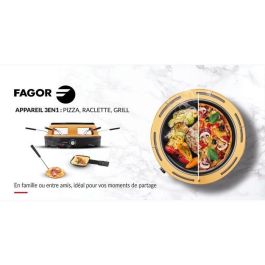 Fiesta de pizza 3 en 1 - FAGOR - FGAP120 - 1200 W - Pizza, raclette, grill