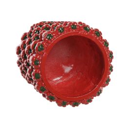 DKD Home Decor Jarrón Urban de Magnesia Rojo 25 x 31 x 25 cm (2 Unidades)