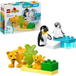 LEGO DUPLO 10442 Juguete de Construcción Familias Fauna Salvaje: Pingüinos y Leones para Desarrollo Motriz y Imaginación Niños +2 Años