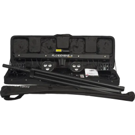 ALGAMLIGHT Florida Bar II Focos LED 4 en 1 RGB Derby Láser RG Estroboscópico con Soporte Tipo Trípode para Eventos y DJs