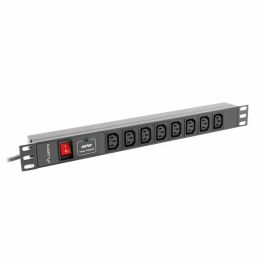 Regleta 19" 8 Tomas Schuko con On/Off Switch Lanberg PDU-08I-0200-C20-BK (2 m)
