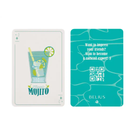 Belius Cocktails Mojito Bolígrafo y Cartera de Aluminio Verde Plateado con Relieve, Tinta Azul, Caja Diseño