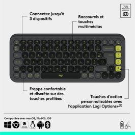 Teclado - Inalámbrico - Logitech - Teclas Pop Icon - AZERTY - Grafito Teclado - Inalámbrico - Logitech - Teclas Pop Icon - AZERTY - Grafito