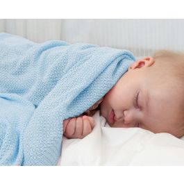 KioKids Manta de Bambú Azul para Bebé 80x110 cm - Térmica, Protección UV, Certificado Oeko-Tex, Ideal 0+ Meses