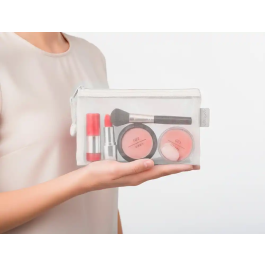 Liderpapel Bolsa Zipper Bag Poliester Transpirable Multiusos Cierre Cremallera DIN A6 Blanco