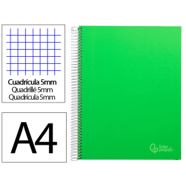 Liderpapel Cuaderno espiral Micro Jolly A4, 140 hojas, cuadro 5mm, 75gr, verde, espiral, tapa forrada Precio: 4.79000038. SKU: B12Y4YQCAS