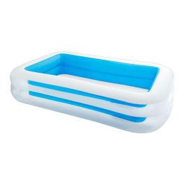 Intex Piscina rectangular 2 aros 262x175x56cm, 2 cámaras de aire, PVC, azul/blanco