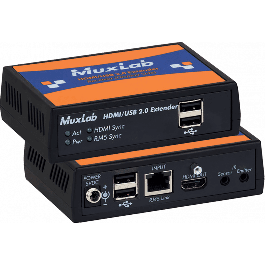 MUXLAB Kit Extensor HDMI/USB 2.0 Transmisor-Receptor hasta 100m 4K con IR y USB-B/A para cable Cat 5e/6