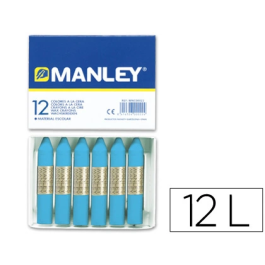 Manley Lápices de Cera Unicolor Azul Celeste N.17 Caja de 12 Unidades Precio: 2.59000016. SKU: B15XNC59EG