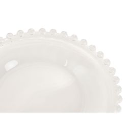 DKD Home Decor Plato Cristal Transparente Básicos 15.6x1.7x15.6 cm Apto Microondas y Lavavajillas