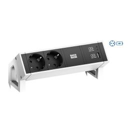 Bachmann DESK2 Cargador USB de Pared 2xSchutzkontakt con 2 Puertos USB A y C 22W, Cable de 0.2m, Color Blanco, Ref. GST18 Precio: 174.0827. SKU: B12NFLPV44