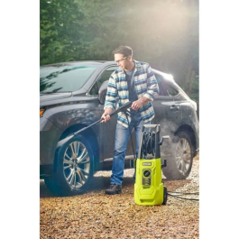 Ryobi RYO4892210195159 Limpiador de Alta Presión 2000 W 150 Bares 450 L con Flexible 8m, Carrete, Tanque 0.9L, Lancas y Pincel Giratorio