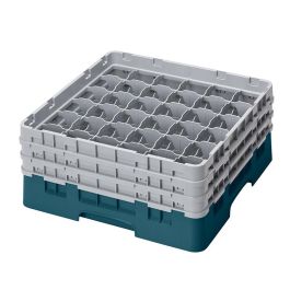 CAMBRO - 36S638-414 - Cesta de lavado 36 comp. 3 alturas - 7,2 cm Ø máx. - alt. máx. 17,6 cm - 50 x 50 x 22,5 cm - Cerceta Precio: 76.4999994. SKU: B1DPFHSHAC