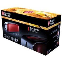Russell Hobbs 21391-56 Tostador Ranura Alargada Flame Red con Regulador de Tueste y Función Congelado, Bandeja Recogemigas