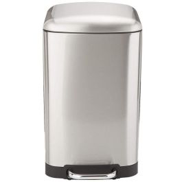 Kitchen Move Cubo de basura con pedal rectangular para cocina 30L Acero inoxidable cepillado Greenwich