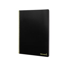 Cuaderno Espiral Liderpapel Folio Smart Tapa Blanda 80H 60 gr Cuadro 4 mm Con Margen Color Negro 10 unidades