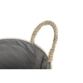 DKD Home Decor Cesta Boho Natural Gris Oscuro Fibra Algodón Set 3 Piezas 37x36x41 cm